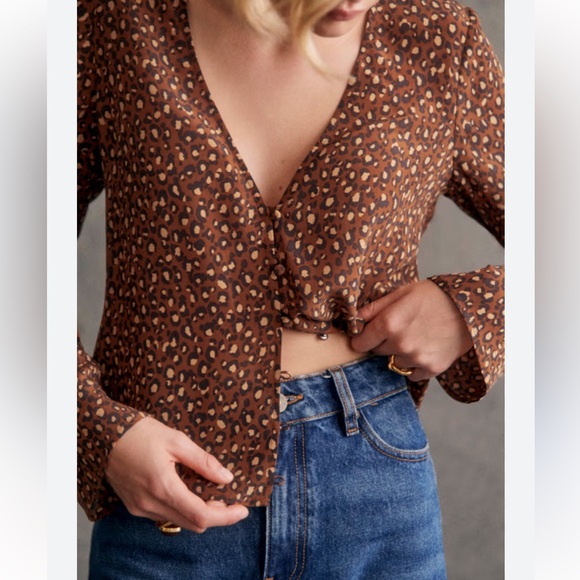 Sezane Leopard Print Blouse - Picture 3 of 13